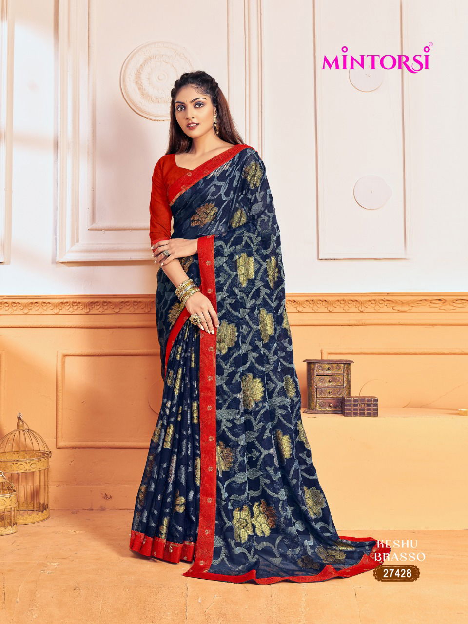 Keshu By Mintorsi 27421-27428 Chiffon Sarees Catalog